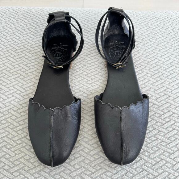 Elf Venus Leather Flats Black Size 12 Handmade Cottagecore Balletcore - Picture 3 of 9